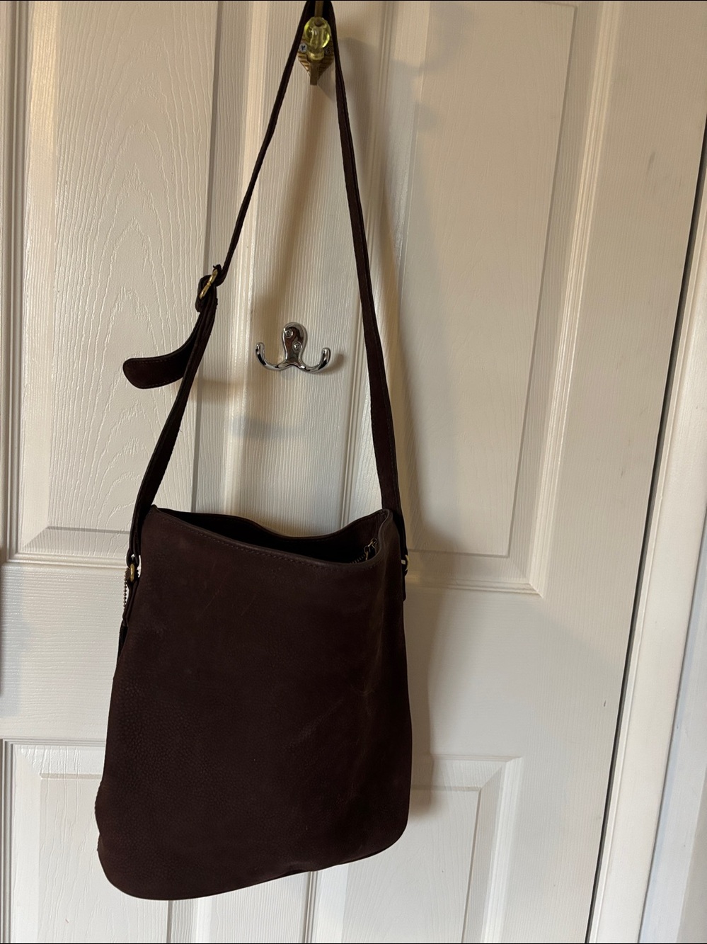 Vintage Coach Dark Brown Suede Shoulder Bag - Picture 4 of 5